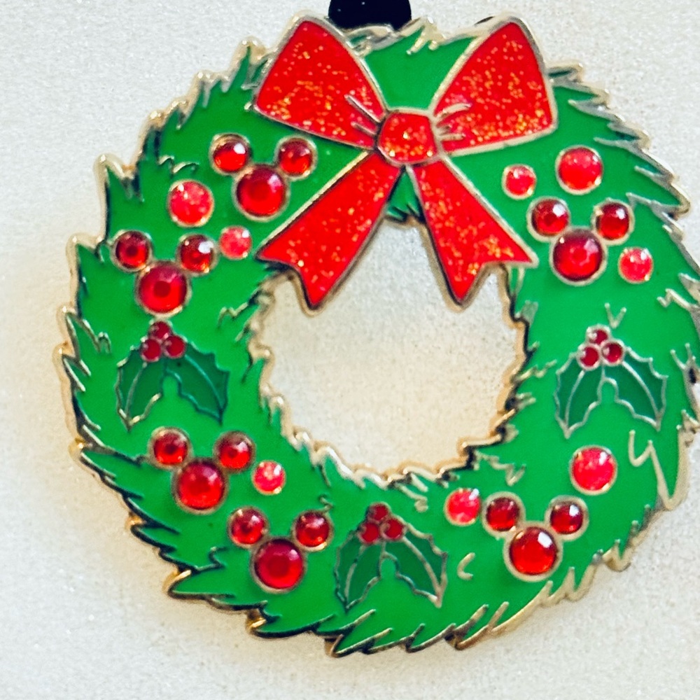 Disney Green and Red Holiday Wreath Ornament